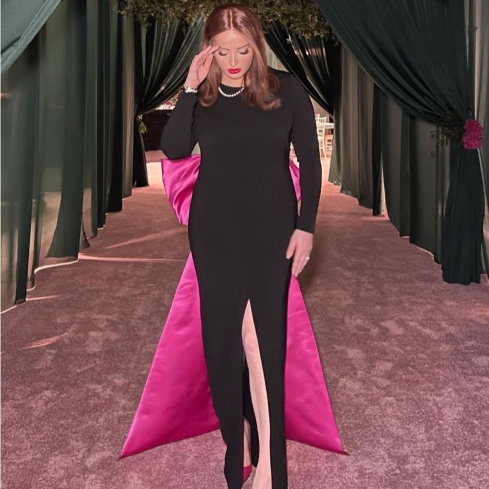 Black gown with bow